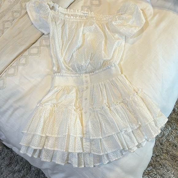 Poupette St. Barth White Eyelet Matching Set Size S/M - Picture 4 of 5